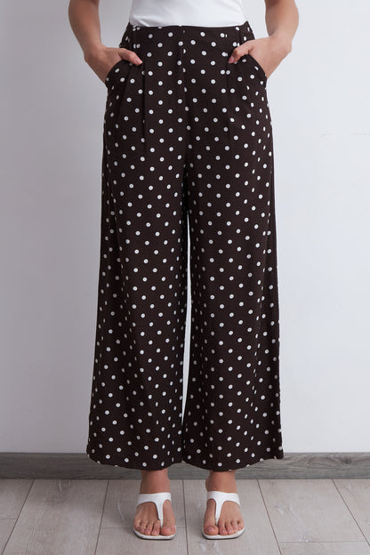 Pantalón Rectos Puntos Café