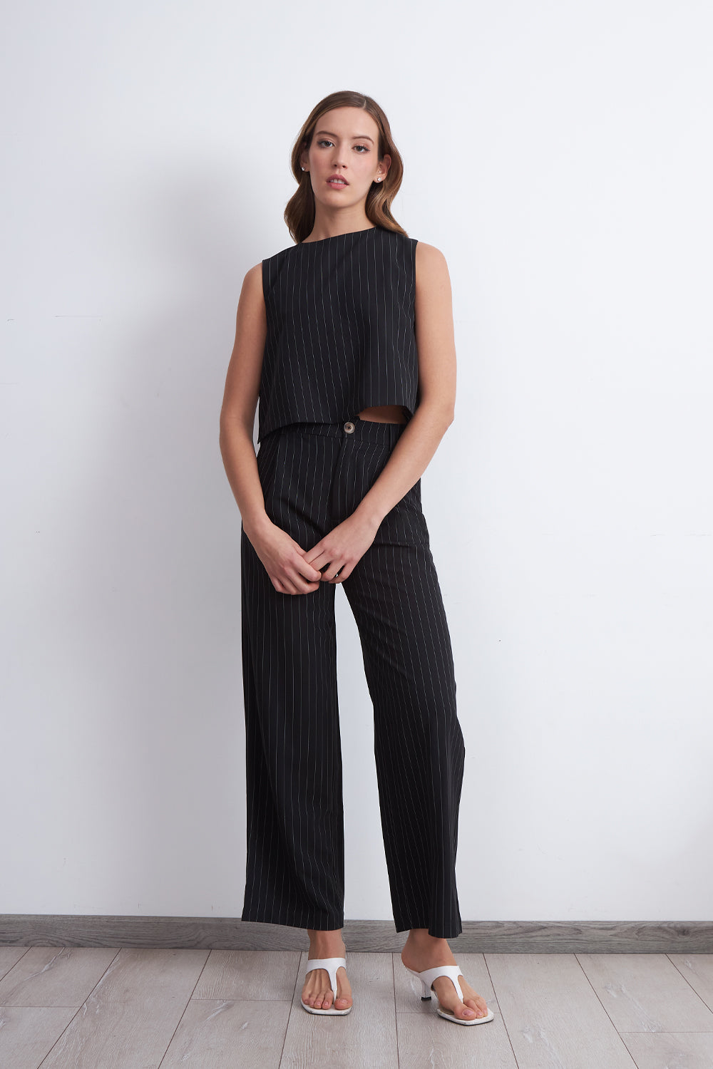 Top Rayas Diplomáticas Verticales Negro