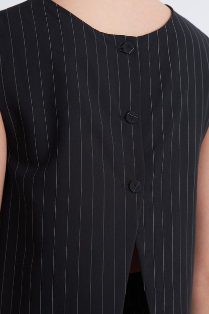 Top Rayas Diplomáticas Verticales Negro