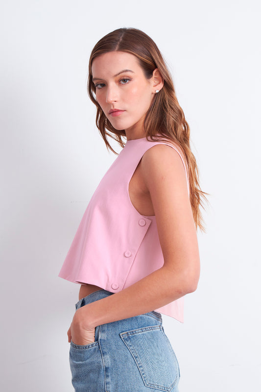 Top Rayas Diplomáticas Verticales Rosado