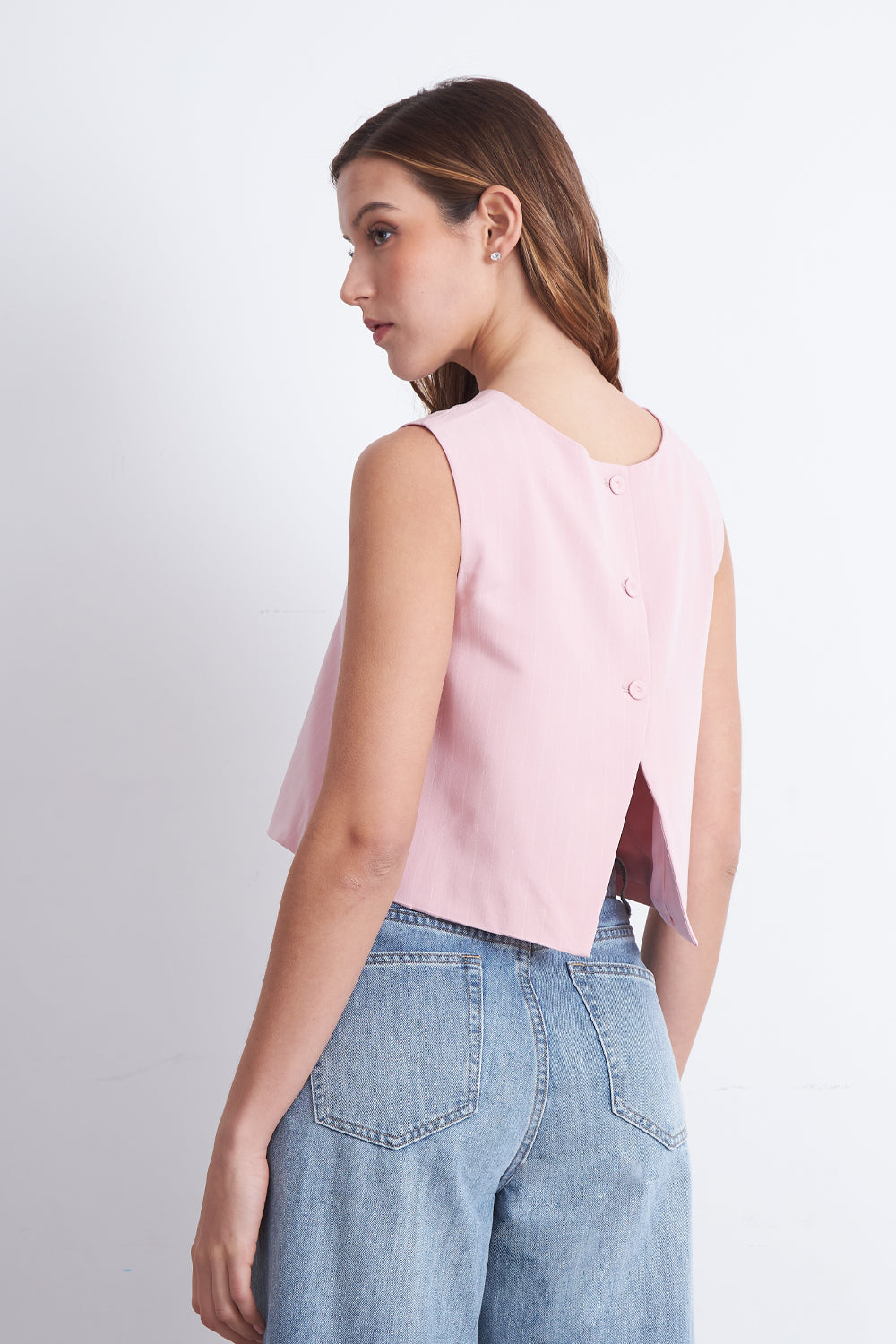 Top Rayas Diplomáticas Verticales Rosado