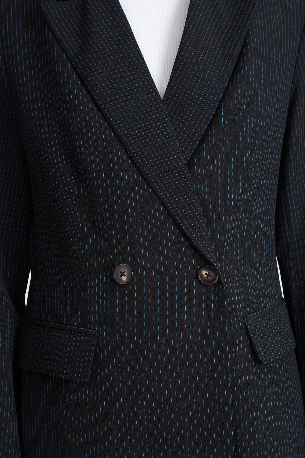 Blazer Cruzado Rayas Diplomáticas Azul Marino