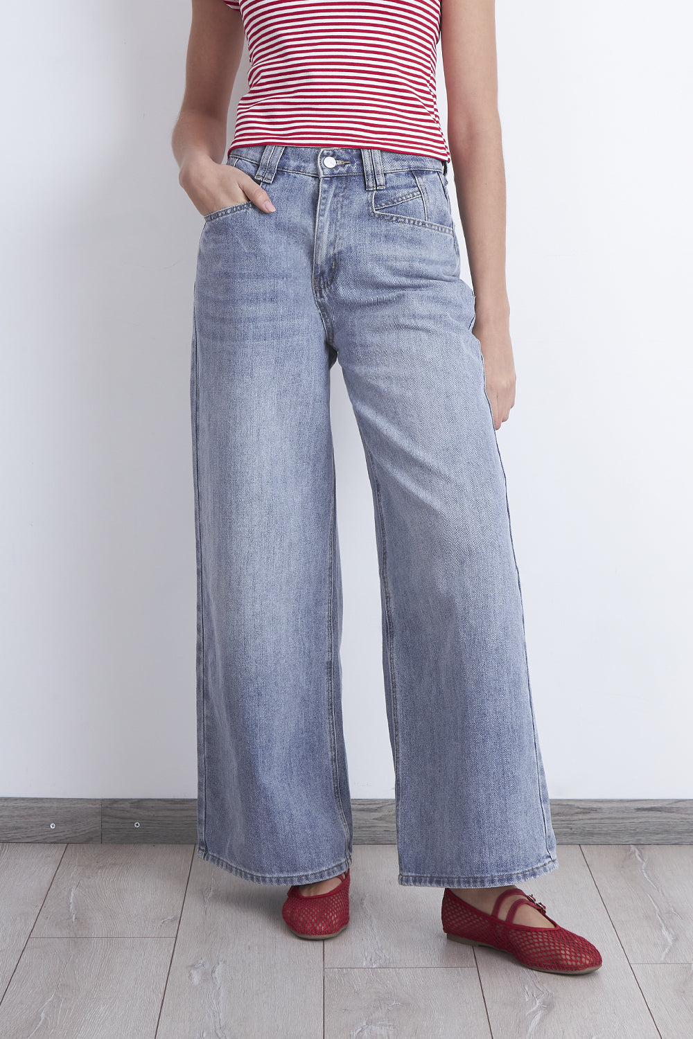 Jeans Wide Leg Ancho Celeste