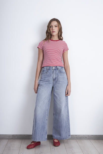 Jeans Wide Leg Ancho Celeste