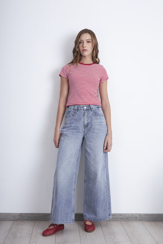 Jeans Wide Leg Ancho Celeste