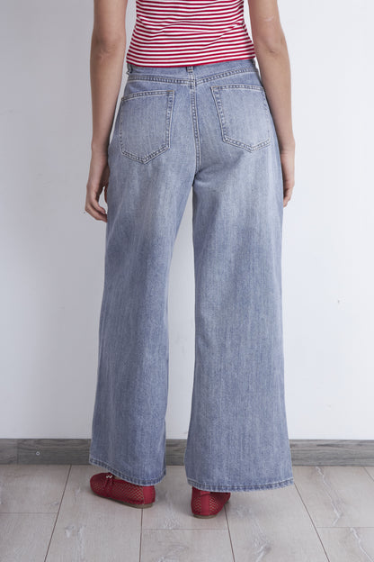 Jeans Wide Leg Ancho Celeste