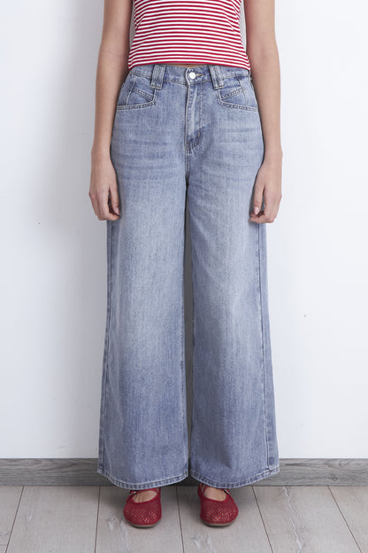 Jeans Wide Leg Ancho Celeste