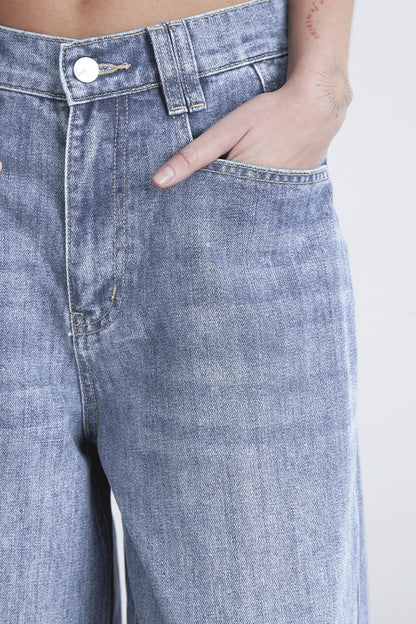 Jeans Wide Leg Ancho Celeste
