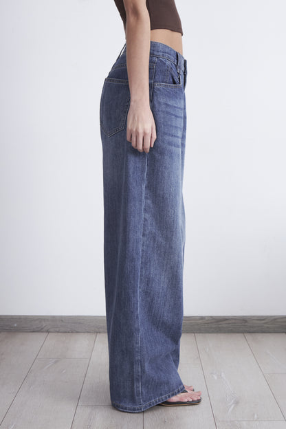 Jeans Wide Leg Ancho Azul Marino