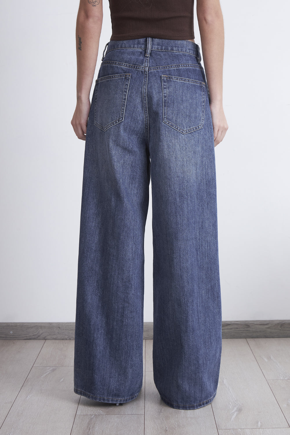 Jeans Wide Leg Ancho Azul Marino