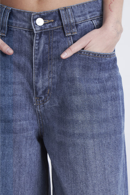 Jeans Wide Leg Ancho Azul Marino