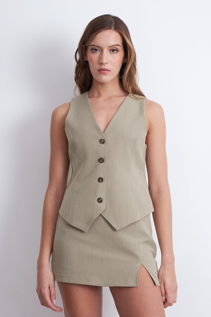 Gilet Sastrero Rayas Diplomáticas Khaki