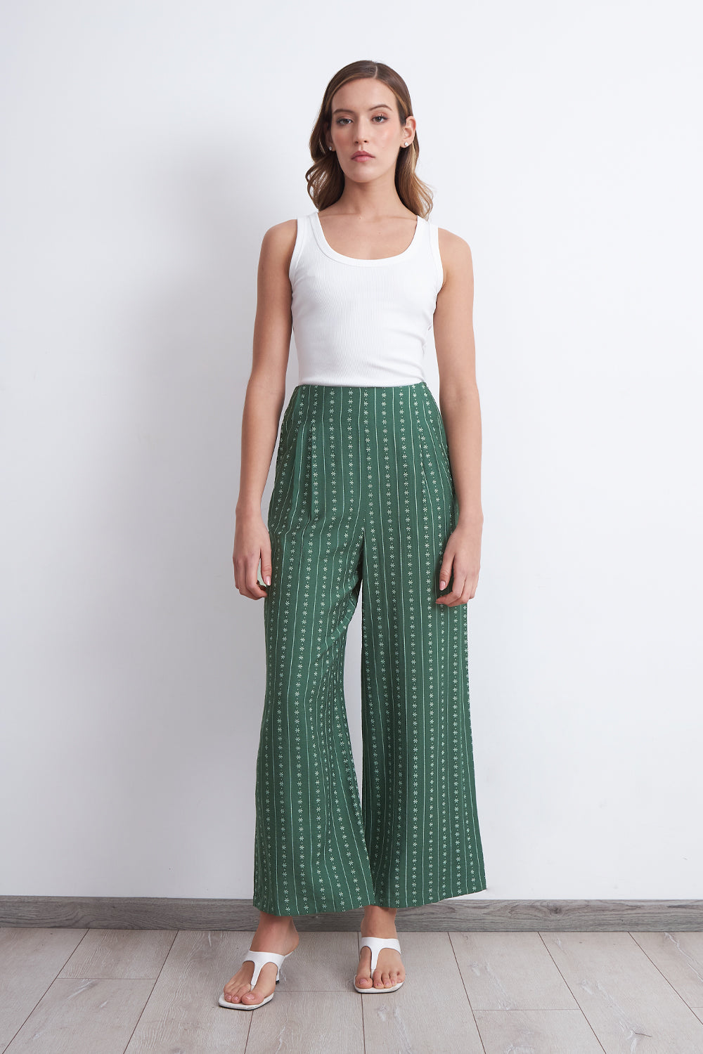 Pantalón Patrón Floral Verde