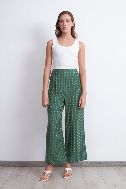 Pantalón Patrón Floral Verde