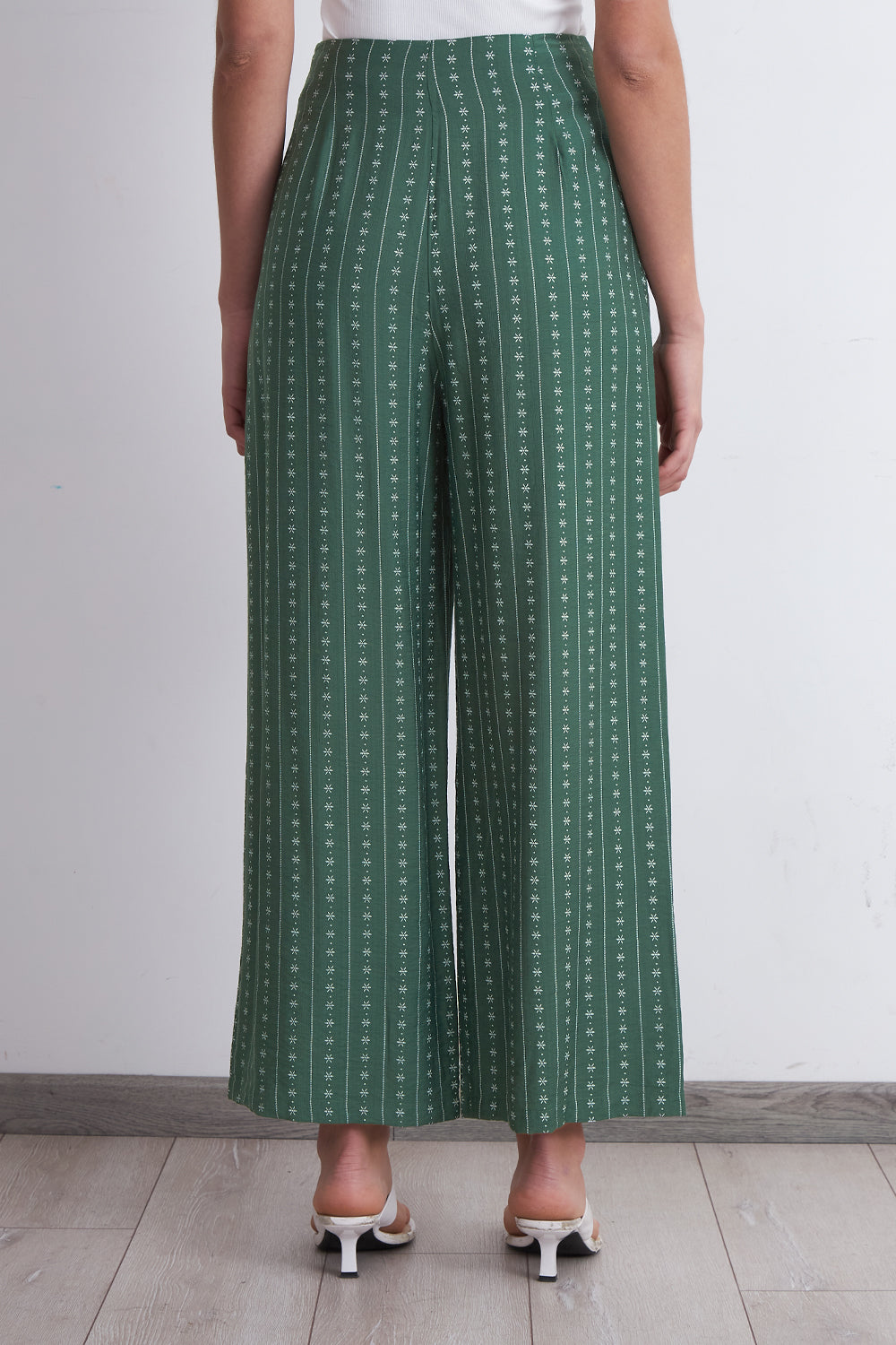 Pantalón Patrón Floral Verde