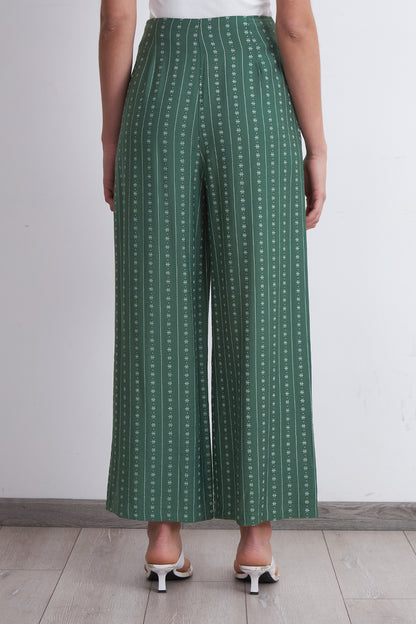 Pantalón Patrón Floral Verde
