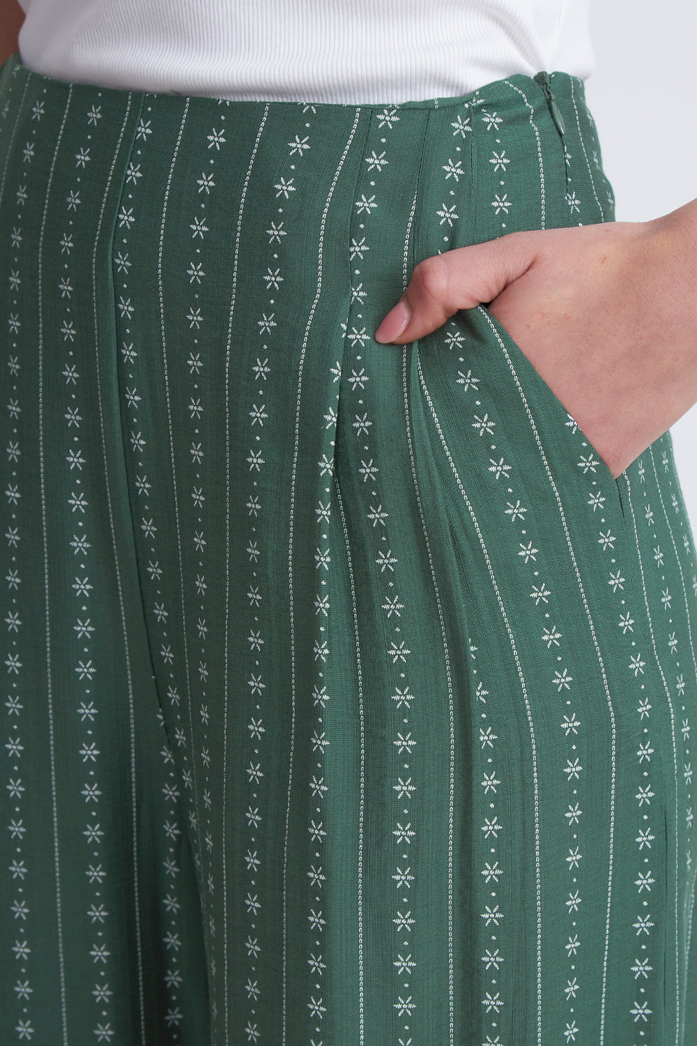 Pantalón Patrón Floral Verde