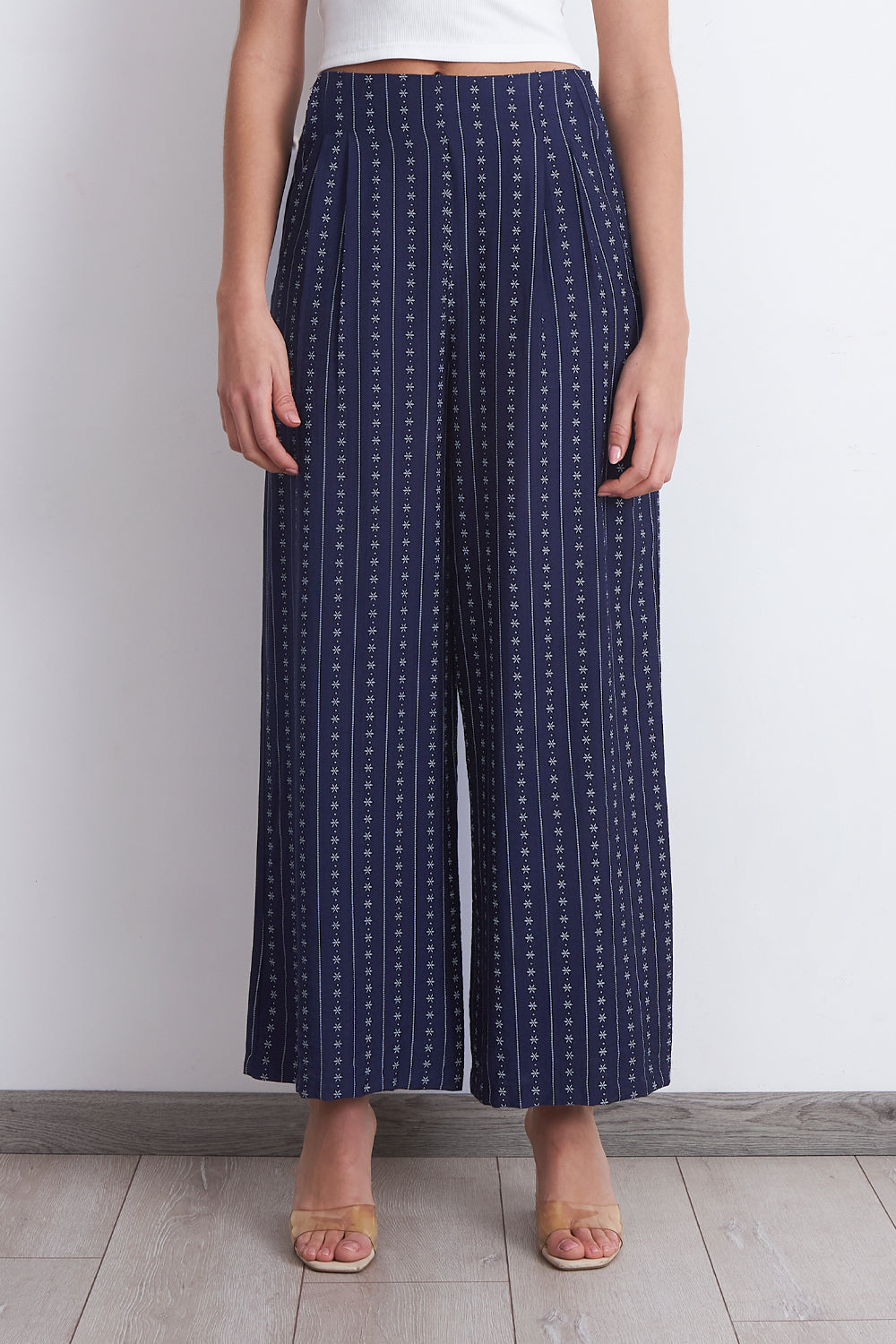 Pantalón Patrón Floral Azul Marino