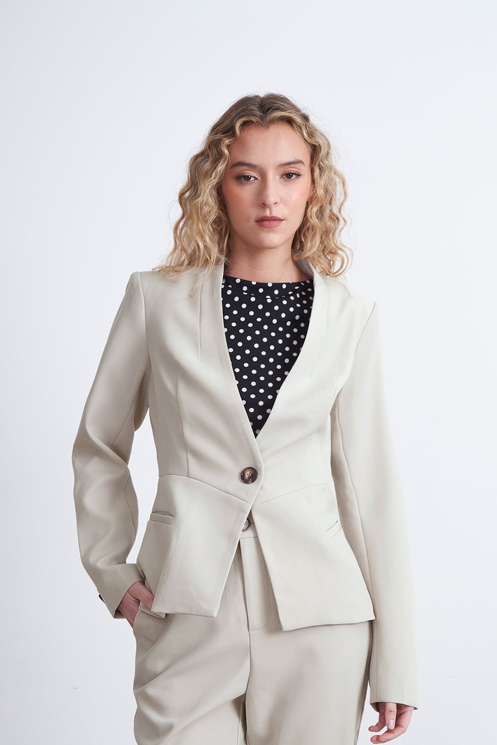 Blazer Básico Sastrero Blanco