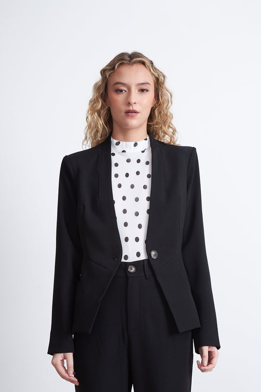 Blazer Básico Sastrero Negro