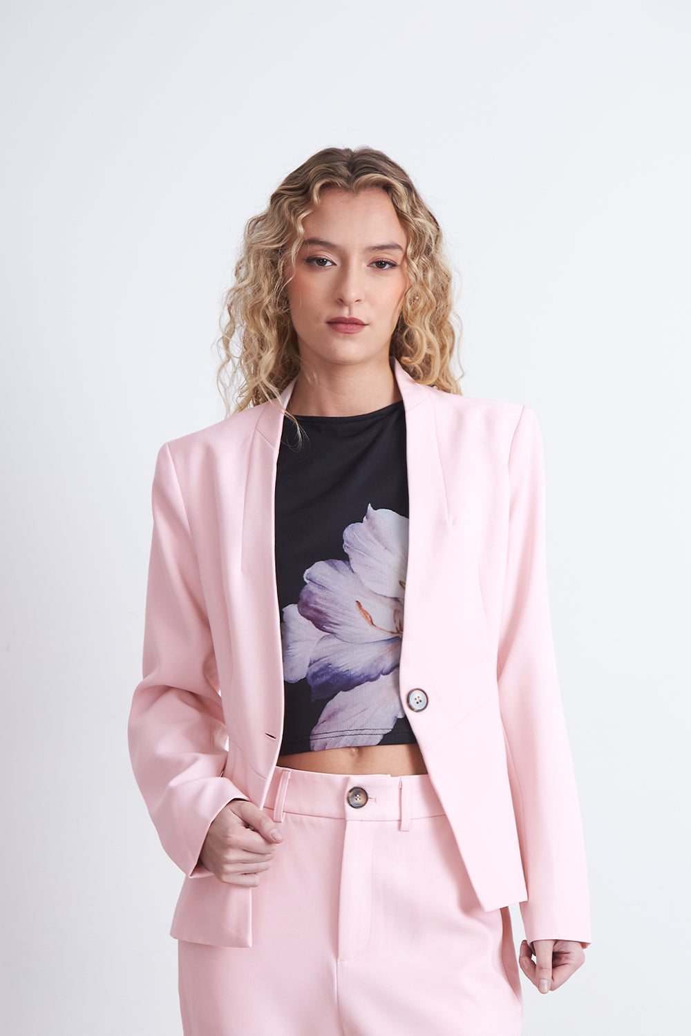 Blazer Básico Sastrero Rosado