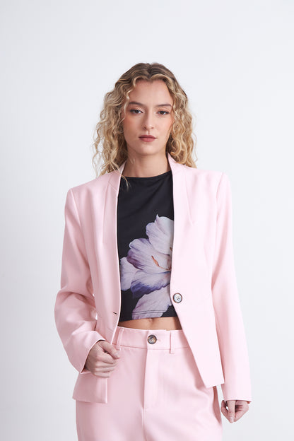 Blazer Básico Sastrero Rosado