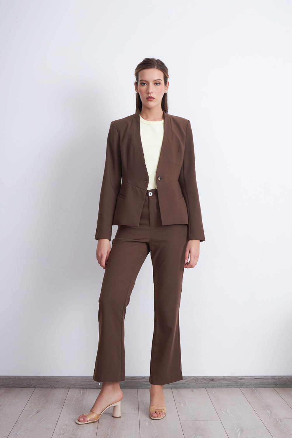Blazer Básico Sastrero Café