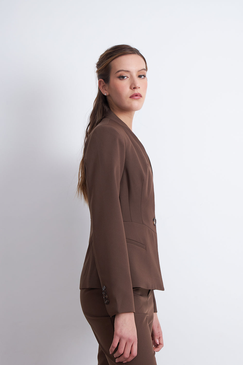Blazer Básico Sastrero Café