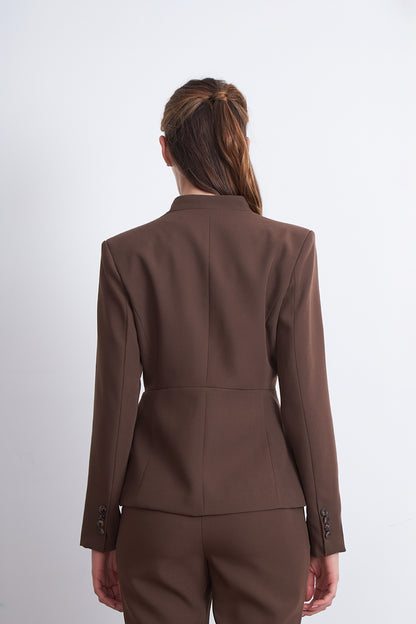 Blazer Básico Sastrero Café