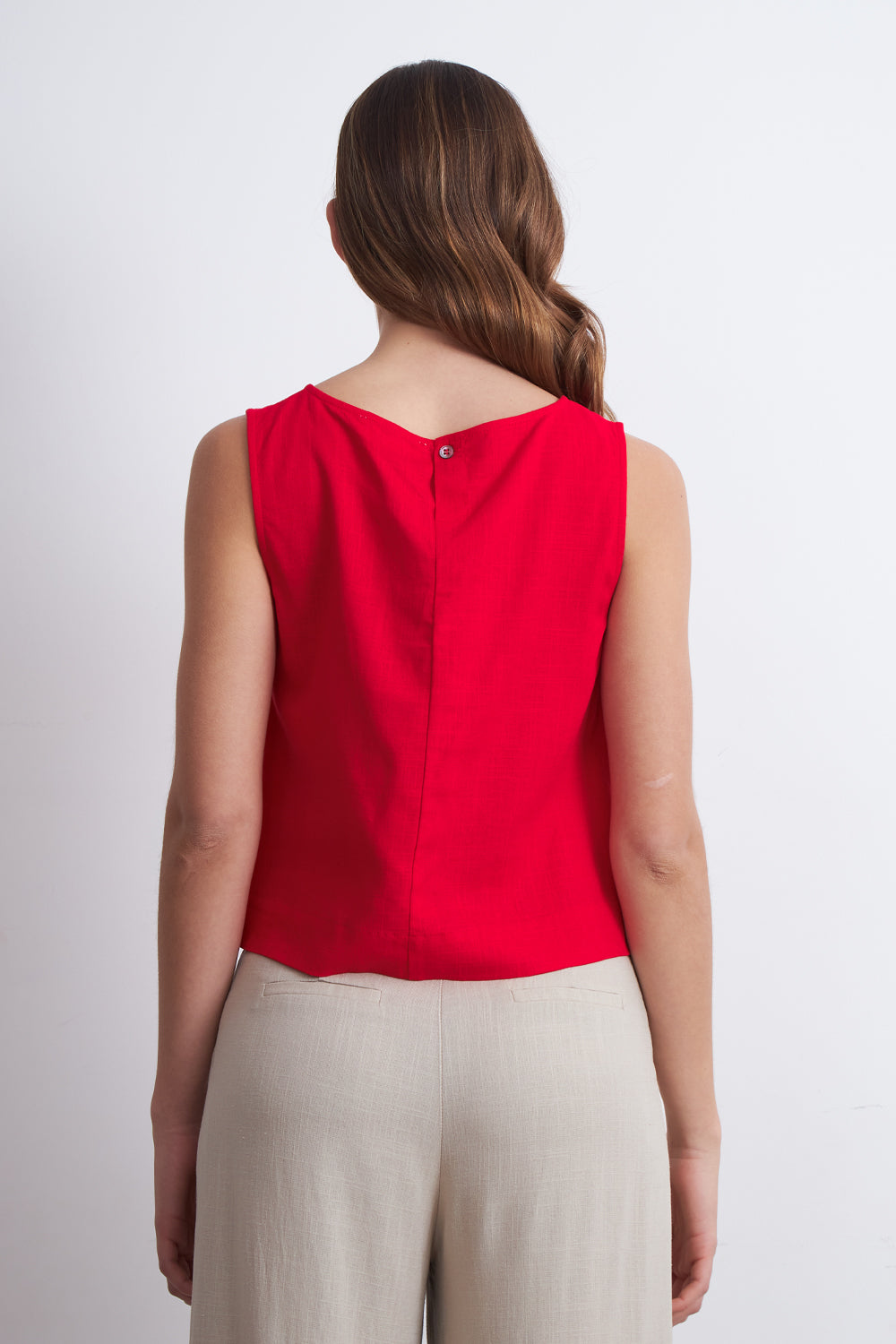 Top Básico Mezcla Lino Rojo