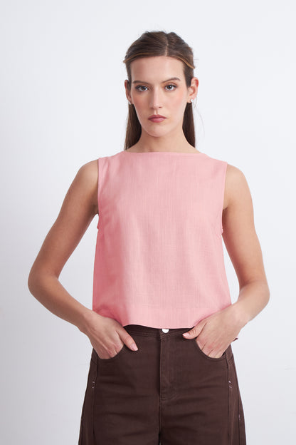 Top Básico Mezcla Lino Rosado