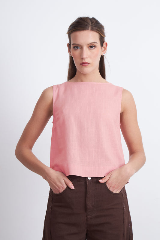 Top Básico Mezcla Lino Rosado