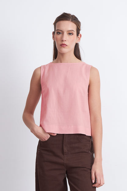 Top Básico Mezcla Lino Rosado