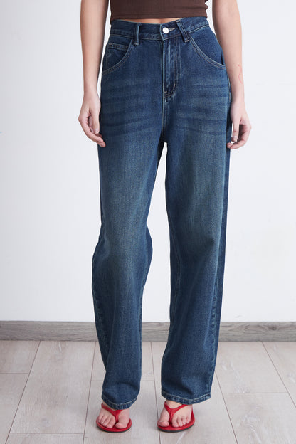 Jeans Barrel Azul Marino