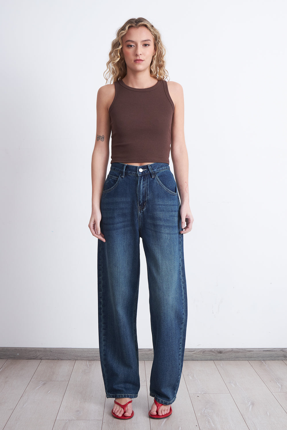 Jeans Barrel Azul Marino