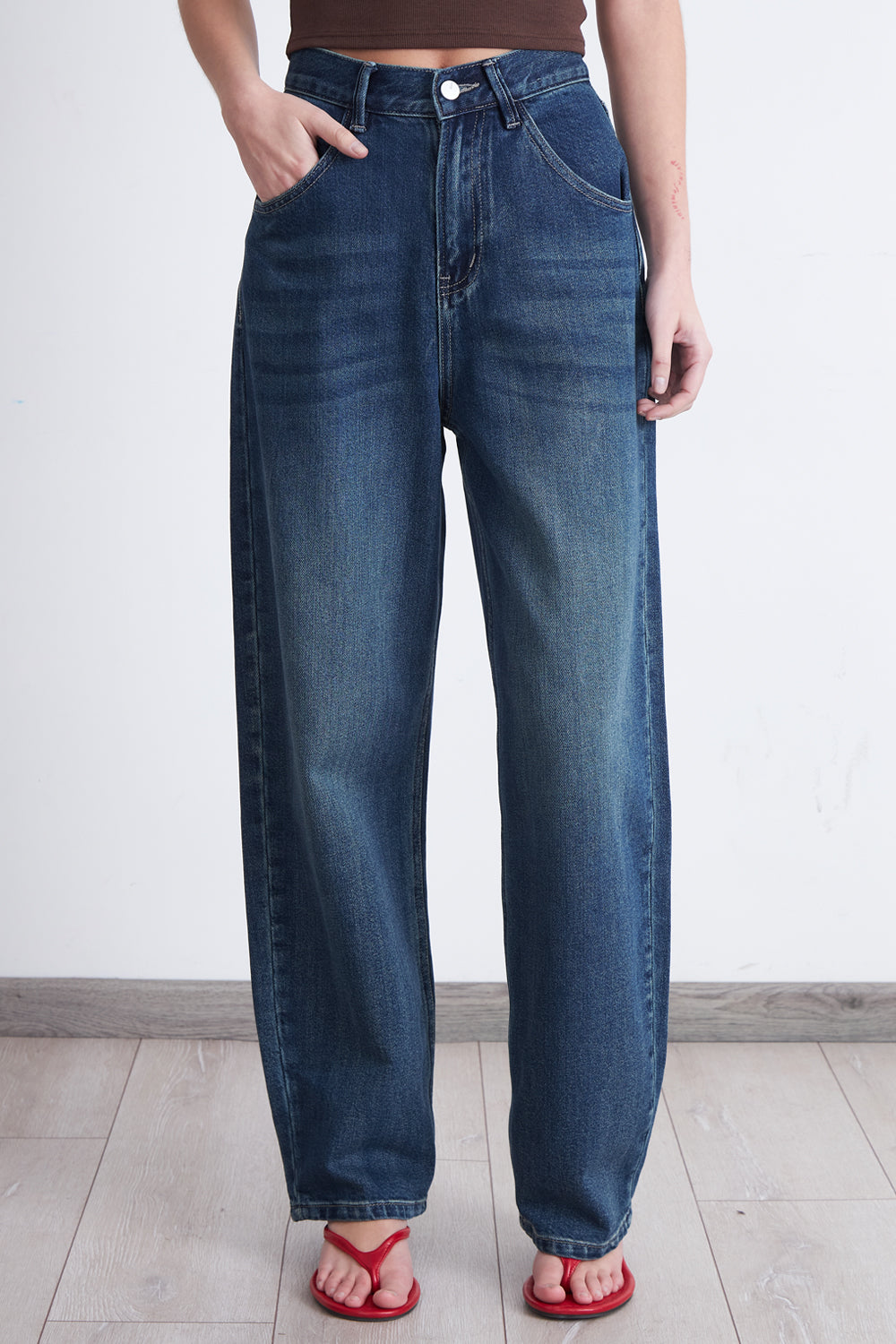 Jeans Barrel Azul Marino