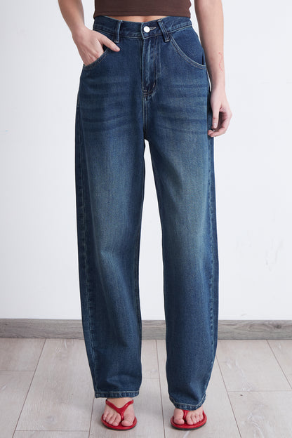 Jeans Barrel Azul Marino