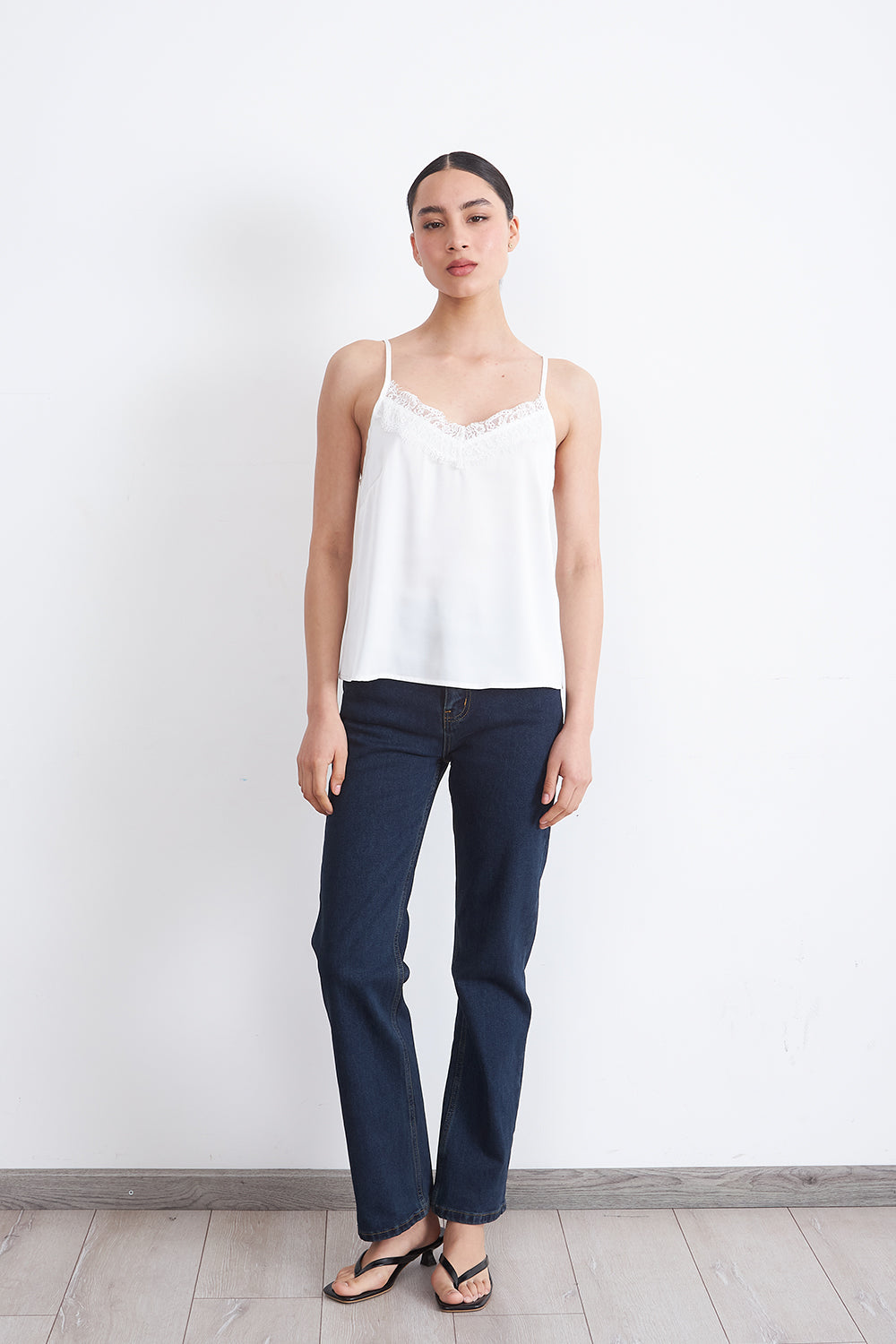 Blusa Lencera Tipo Satin Blanco