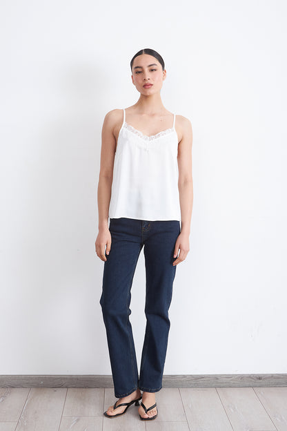 Blusa Lencera Tipo Satin Blanco