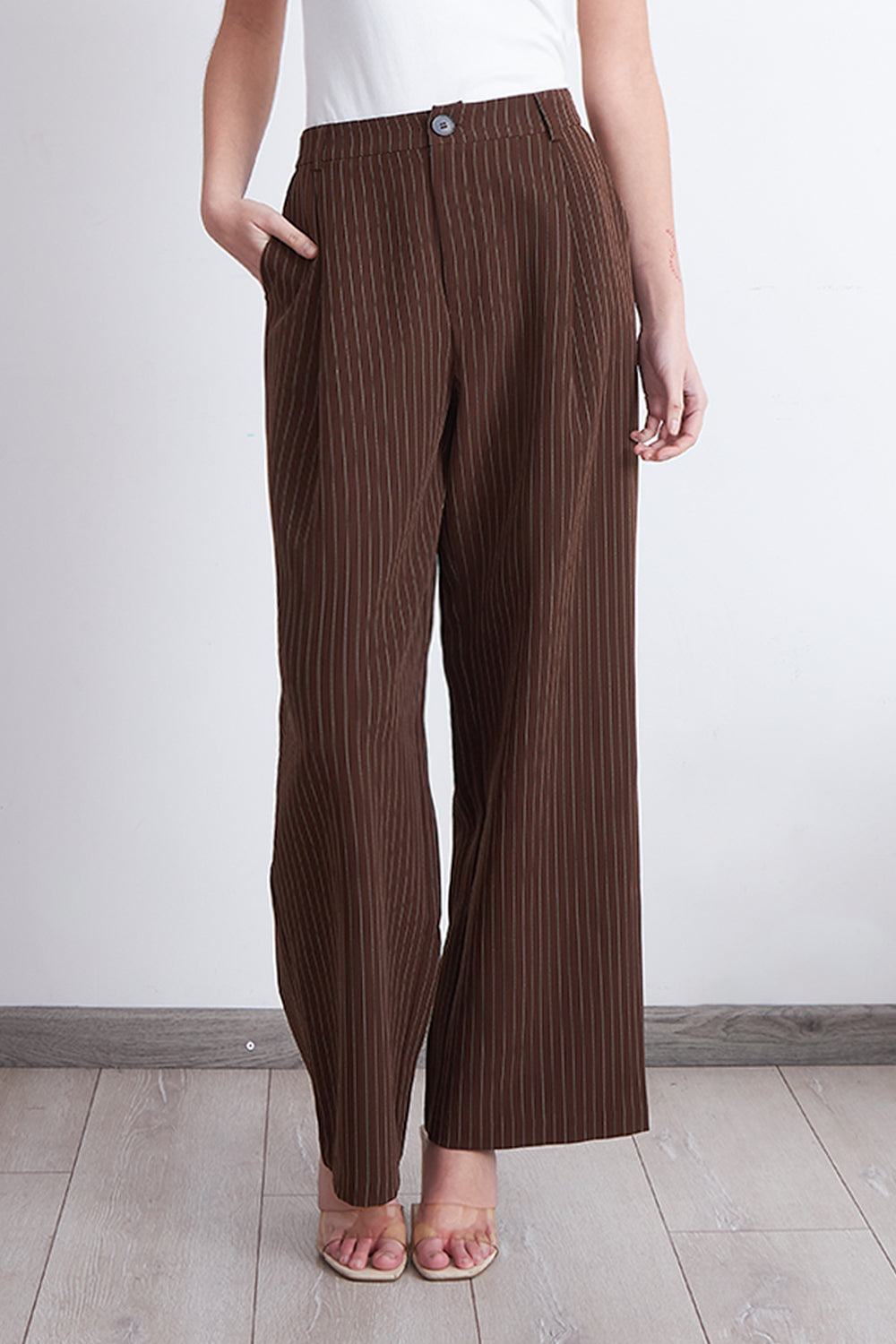 Pantalón Recto Raya Diplomática Café