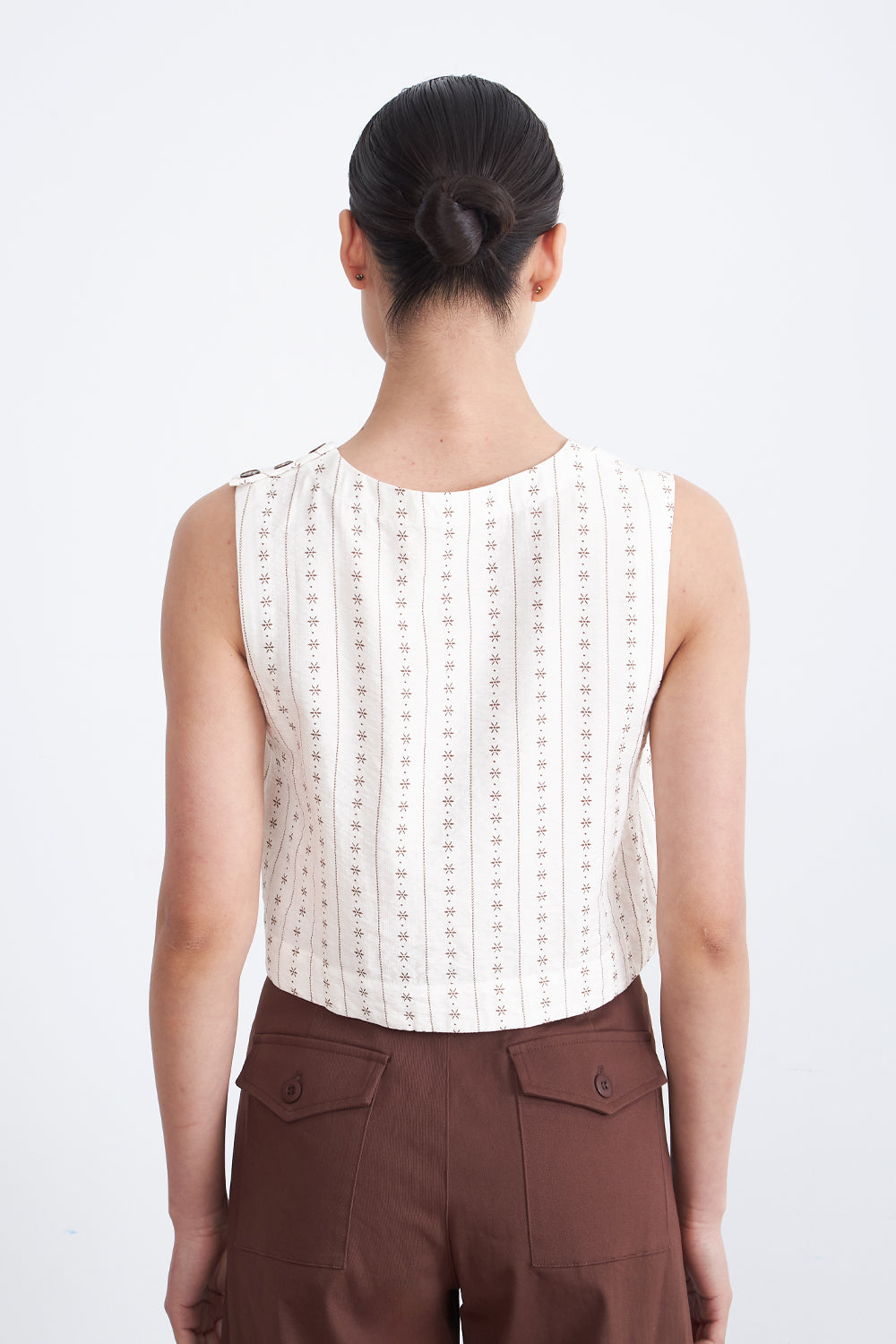 Top / Blusa Patrón Floral Blanco