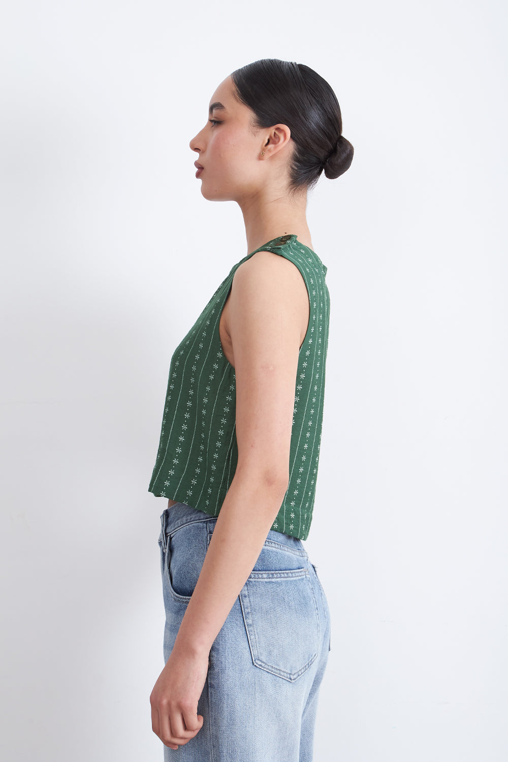 Top / Blusa Patrón Floral Verde