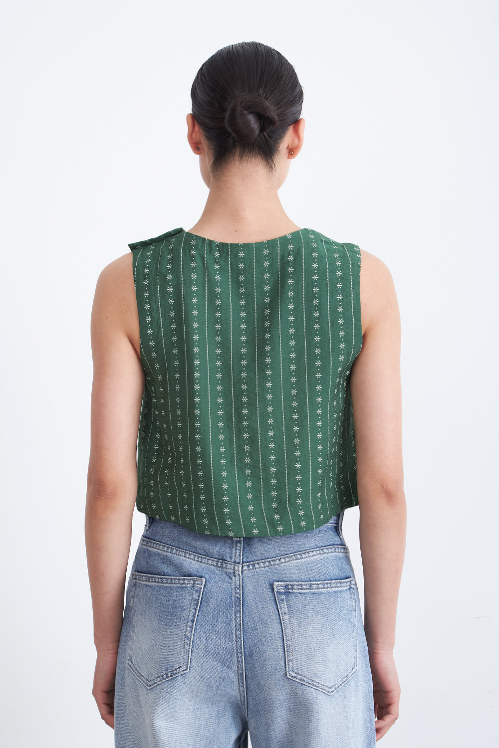 Top / Blusa Patrón Floral Verde