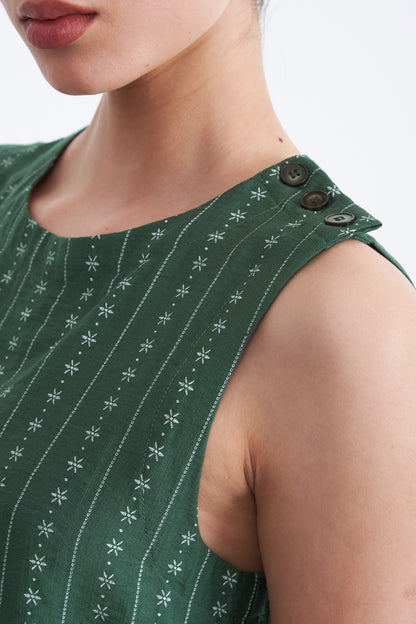 Top / Blusa Patrón Floral Verde