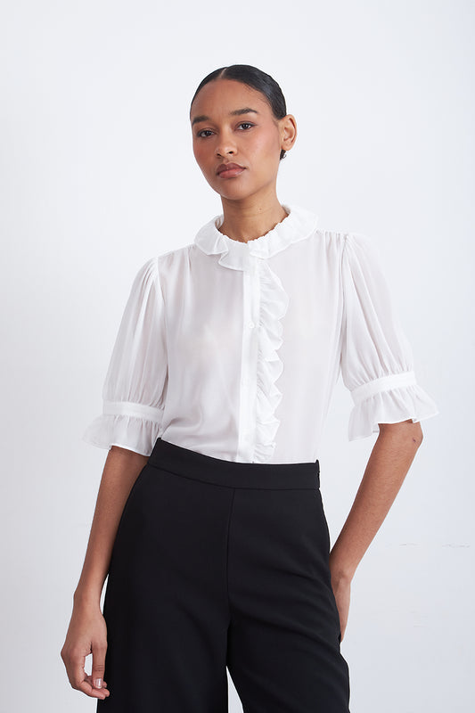 Blusa Vuelos Frontales Blanco