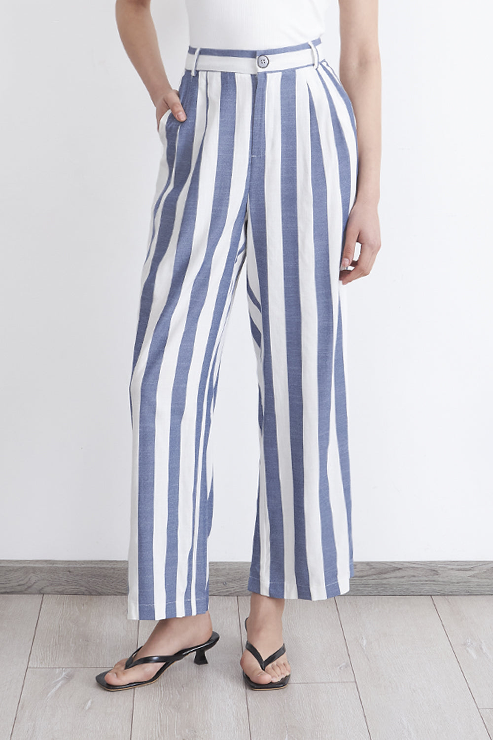 Pantalón Rayas Verticales Azul Marino