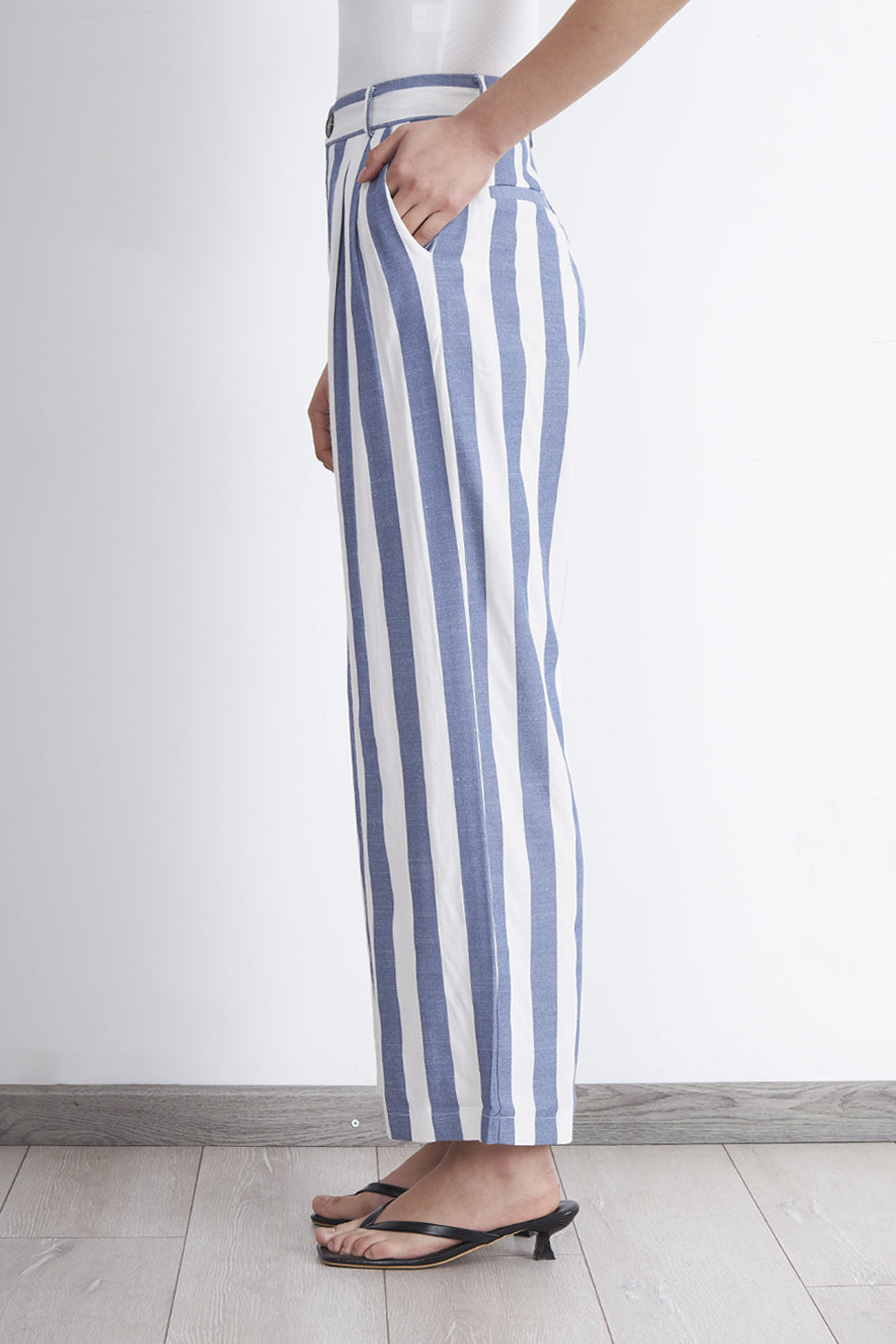 Pantalón Rayas Verticales Azul Marino