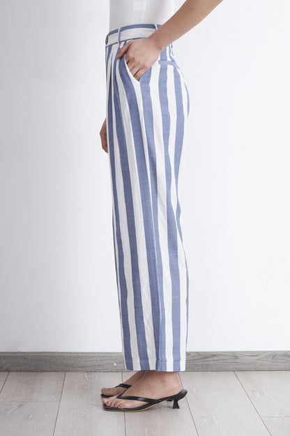 Pantalón Rayas Verticales Azul Marino