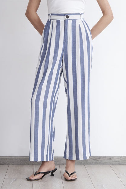 Pantalón Rayas Verticales Azul Marino
