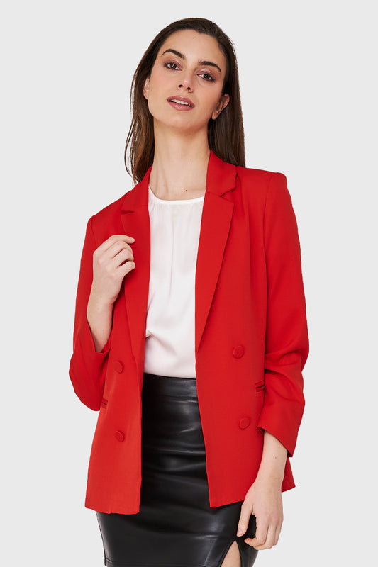 Blazer 4 Botones Decorativos Rojo